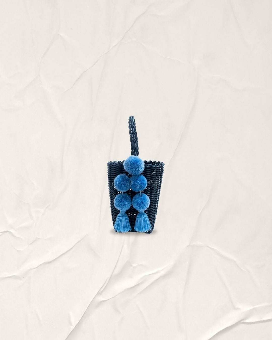 Metallic Denim Mini Tower Bag