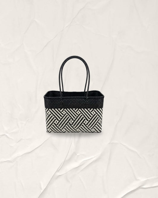 Anchor Black/ Cool Ivory Anyam Bag- Wider Bag Long Handle