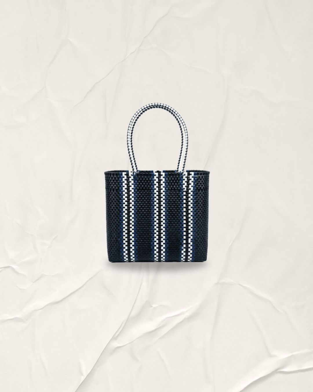 Anchor Black/ Calm White/ Metallic Denim Tiga Pilar Bag- M Long Handle